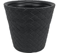 Prosperplast Pot de fleurs "Matuba", aspect fibre de bambou, Ø 60 x H 59 cm, volume 120 litres (anthracite) - très bien