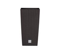 Prosperplast Pot de fleurs Rato Square, avec insert de plantation (l 40 x h 75 x p 40 cm, marron foncé)