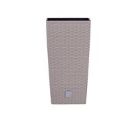 Prosperplast Pot de fleurs Rato Square, avec insert de plantation (l 40 x h 75 x p 40 cm, mocca)