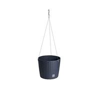PROSPERPLAST Pot de Fleurs Rond avec Crochet 8,9 l Rato WS Anthracite 25,6 x 25,6 x 21,9 cm