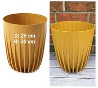 Prosperplast Pot de fleurs rond très décoratif Jaune Taille L/D x H 25 x 30 cm