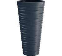 Prosperplast Pot de fleurs "Sand Slim", insert amovible, avec aspect ondulé horizontal (anthracite, L 35 x H 62 X P 35 cm) - Dommage de transport Cosmétique