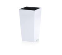 Prosperplast Pot de fleurs Urbi Square, en plastique (blanc, l 27 x h 50 x p 27 cm)