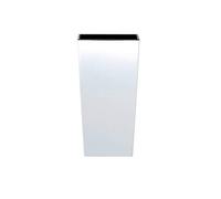 PROSPERPLAST Pot Haut 35 L Urbi Square avec depôt en plastique blanc, 55 (hauteur) x 29,5 (largeur) x 29,5 (hauteur) cm