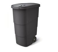Prosperplast Poubelle de jardin Wheeler avec arbre métallique WHEELER 90L., dimensions (mm) 583x394x783, couleur anthracite