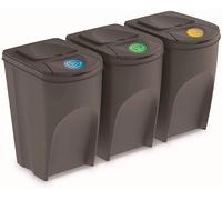 Prosperplast Poubelle SORTIBOX 3x35 L - Gris pierre