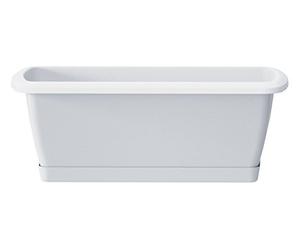 PROSPERPLAST Prosper Plast Ise500p-s449 49 x 18.4 x 14.5 cm Espana Ensemble de Coque de Balcon avec Support - Blanc (12 pièces)