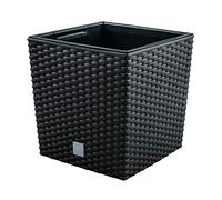 Pot de fleurs + insert pot de fleurs aspect rotin RATO LOW DRTS225L anthracite