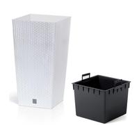 PROSPERPLAST Rato 26,6l Pot avec Insert 26,5 x 26,5 x 50 cm Blanc