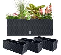 Prosperplast Rato Case Pot de jardin en rotin 17 L Anthracite - Lot de 3 pièces
