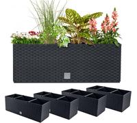 Prosperplast Rato Case Pot de jardin en rotin 17 L Anthracite - Lot de 4 pièces