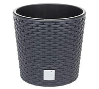 PROSPERPLAST Rato Pot rond anthracite 8,7 litres avec pot à planter Ø 25 x 22,4 cm