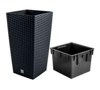 Pot de fleurs pot de fleurs aspect rotin cache-pot insert 4 couleurs 6 taille...