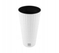 Prosperplast Rato Tubus pot de fleurs avec insert blanc 25 cm