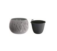Prosperplast Sandy Bol en plastique avec réservoir en gris pierre, 21,8 (H) (L) x 37 (P) cm, Ca : 37 cm
