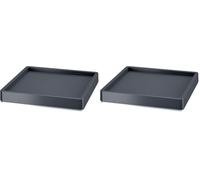 Prosperplast SAUVEUSE Mobile Carree Planteuse sur Roues, Dimensions (mm) 292x292x57, Couleur Anthracite (Lot de 2)