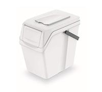 PROSPERPLAST Seau de recyclage 25 l Sortibox en plastique avec couvercle blanc 40,2 x 24 x 37,7 cm (hauteur) cm