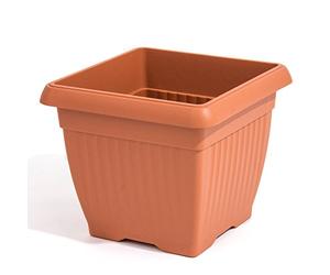 Prosperplast Terra Carre Pot de Fleur 37 cm avec Soucoupe, Terre Cuite Couleur