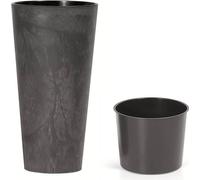 Prosperplast Tubus Slim Concrete Planter, Jardinière ronde haute 15 X 28,6 Cm