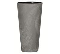 Prosperplast Tubus Slim Effect Pot de fleurs en béton Design 2 en 1 avec pot de fleurs rond en plastique (400 mm, Marengo)