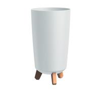 Prosperplast Tubus Slim Pot de fleurs, résistant aux UV et intempéries, moderne, rond, en plastique, blanc, léger et stable
