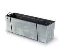 Prosperplast Urbi Case Jardinière de Balcon Effet béton avec Suspension Jardinière avec Crochets (580 x 180 x 195 mm, béton)