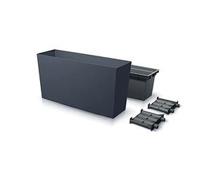 Prosperplast Urbi Case Middle Pot de fleurs avec pot intérieur et extérieur Rectangulaire Plastique 770 x 406 x 235 mm 27 l (anthracite)