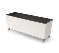 Prosperplast Urbi Case N Jardinière rectangulaire avec pieds et pot intérieur pour intérieur et extérieur Résistant aux UV Rectangulaire 77 x 23,5 x 30 cm (blanc)