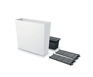 Prosperplast Urbi Case Tour DUC800T-S449 Jardinière haute avec pot intérieur, pour intérieur et extérieur en plastique 770x686 Blanc