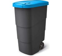 Prosperplast Wheeler Poubelle de 90 l avec roues et couvercle, poubelle universelle, en plastique, bleue