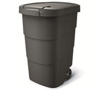 Prosperplast Wheeler 95L Poubelle avec roues et couvercle, grand conteneur à déchets, conteneur à ordures universel en plastique (Noir)