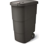 Poubelle avec roues et couvercle Keden Wheeler 90L universelle en plastique (noir) Noir