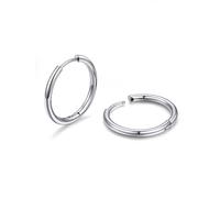 PROSTEEL Boucle d'Oreille Homme Acier Inoxydable Petite Créole Argent 16mm