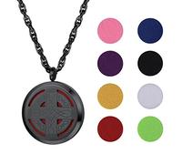 PROSTEEL Collier Diffuseur Homme Huile Essentielle Noir Pendentif Médaillon Corix Celtique Aromathérapie