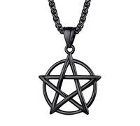 PROSTEEL Collier Homme Plaqué Or Chaîne Pendentif Pentagramme Droit avec Motifs Noeux Celtiques Talisman