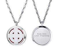 PROSTEEL Pendentif Diffuseur de Parfum Homme Acier Personnalisé Collier Croix Celtique Aromathérapie