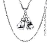 PROSTEEL Pendentif Gants de Boxe Collier Homme Acier Chaîne 3mm Offerte Bijou Sportif pour Garçon