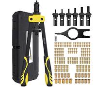 Proster 14" Riveteuse Manuelle - Pince à Insert Fileté Professionnelle avec Mandrins Interchangeables M3-M10, 150PCS Écrous, Économie d’Effort pour Réparation Auto, Métal, Atelier, Bricolage (Jaune)