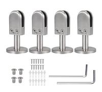 Proster 4 pcs Pince Verre 6-8 mm avec Support 40 mm pour pince verre 8mm inox 304 Supports d'Étagère en Verre en Acier Inoxydable pour Balustrade Rampe d'Escalier Main Courante