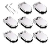 Proster 8 PCS Pince à Verre 6-8mm Porte-Verre Clip en Verre en Acier Inoxydable 304 Support en verre Réglable en Verre pour Balustrade Escalier Main courante