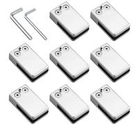 Proster 8pcs Pinces à Verre 6-8mm Support Verre dans Pinces en Acier Inoxydable Support Paroi de Verre Escalier avec 2 Clés Hexagonales pour Balustrade d'Escalier