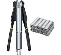 Proster Agrafeuse Manuelle C-type avec 2500 Agrafes Galvanisées - Pince Métallique de Clôture avec Poignée TRP Ergonomique - Outil de Fixation pour Grillage, Filets et Cages Animaux