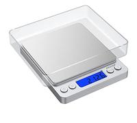 Proster Balance de Précision 0,01g/500g avec Fonction de Comptage, Balance Électronique Portable pour Cuisine, Café, Épices, Bijoux et laboratoire pédagogique, Écran LCD Rétroéclairé, Inox, 6 Unités