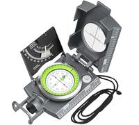 Proster Boussole de Randonnée Professionnelle avec Clinomètre - Boussole Militaire Étanche de Navigation et d’Orientation pour Survie, Trekking et Activités de Plein Air (Gris)