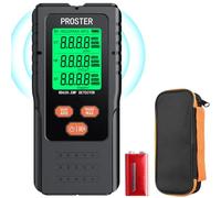 Proster Compteur EMF, 3 en 1 Détecteur Champ Électromagnétique EF RF MF avec Son Automatique & Alarme Tricolore Lecteur avec Sac de Rangement pour Maison Bureau Inspections CEM Chasse aux Fantômes