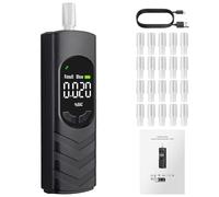 Proster Ethylotest Electronique Rechargeable Double Capteur avec Alerte 3 Couleur - Alcootest Portable Rapide et Précis, Sécurité Voiture, Historique Mesures, Multifonction pour Famille, Après la Fête