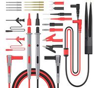 Proster Kit de Câbles de Test Multi 21 en 1 Multimètre Électrique Câble Test avec Pinces Crocodile de Test Ressort Sonde Grabber Fiche Banane pour Tension Voltmètre pour Testeur Circuit Tension
