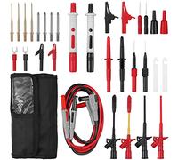 Proster Kit Fils de Test Multimètre 26PCS Professionnel Silicone avec Pointes Interchangeables Or, Aiguilles de Perçage Auto, Clips SMD et Pinces Crocodile Pour Électriciens, PCB, Automobile avec Sac