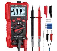 Proster Multimetre Automatique NCV 6000Comptes Multimètre Numérique TRMS Grand Ecran Testeur Électrique Magnétique pour Mesure Tension/Courant AC/DC Continuité Résistance Température Capacité etc
