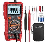 Proster Multimètre Numérique Manuelle 6000 Comptes TRMS NCV - Testeur Électrique Voltmètre Ampèremètre AC/DC, Tension Courant Résistance Capacité Température, Continuité Diode IR HFE - Maison Voiture
